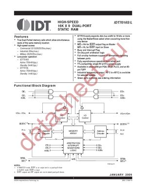 IDT7016L20J datasheet  